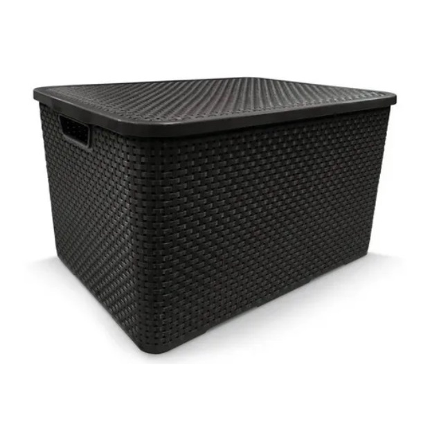 Kit 2 Caixas Organizadora Rattan Preta 17 Litros em Oferta na Shopee