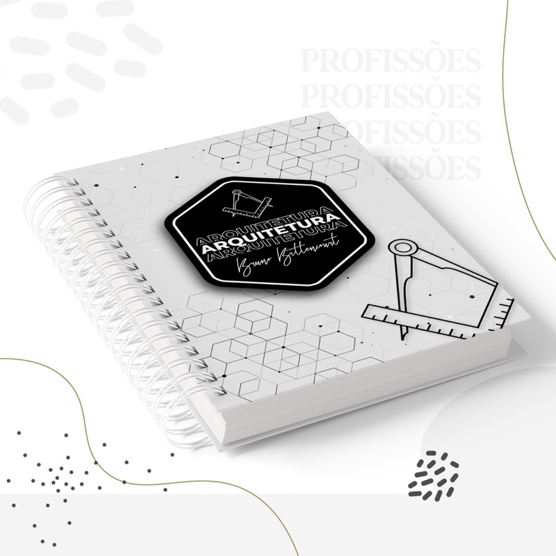 Caderno Arquitetura pautado personalizado arquiteto masculino/ unissex