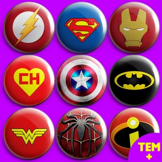 Boton Super Heróis 3,5cm\4,5cm\5,5cm de Alfinete -  Hqs Geek Button Boton botom bottom