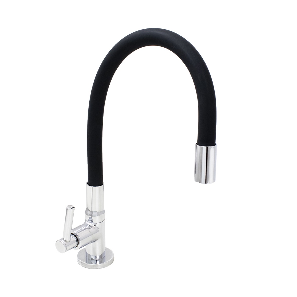 Torneira Cozinha Mesa Silicone Preto C62 Arejador Fixo Latão