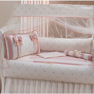 Kit Berço 10 Peças para Berço Padrão Americano Diversas Estampas Menino e Menina Azul e Ro...
