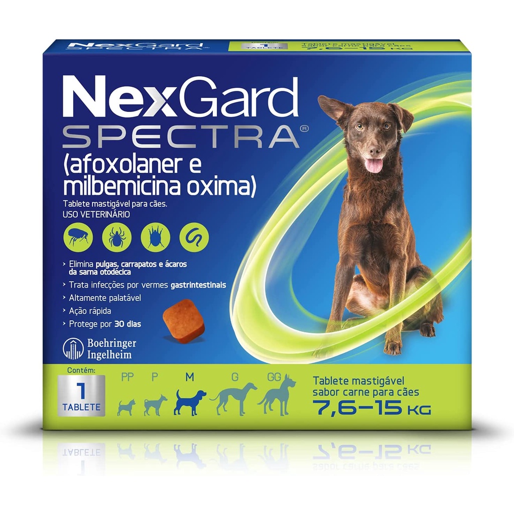 Antiparasitário Nexgard Spectra M Para Cães de 7,6 a 15kg - 1 Comprimido