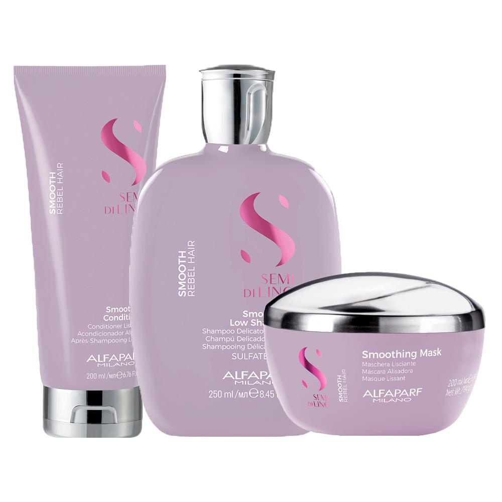 Kit Alfaparf SDL Smooth - Sh 250ml + Cond 200ml + Másc 200ml