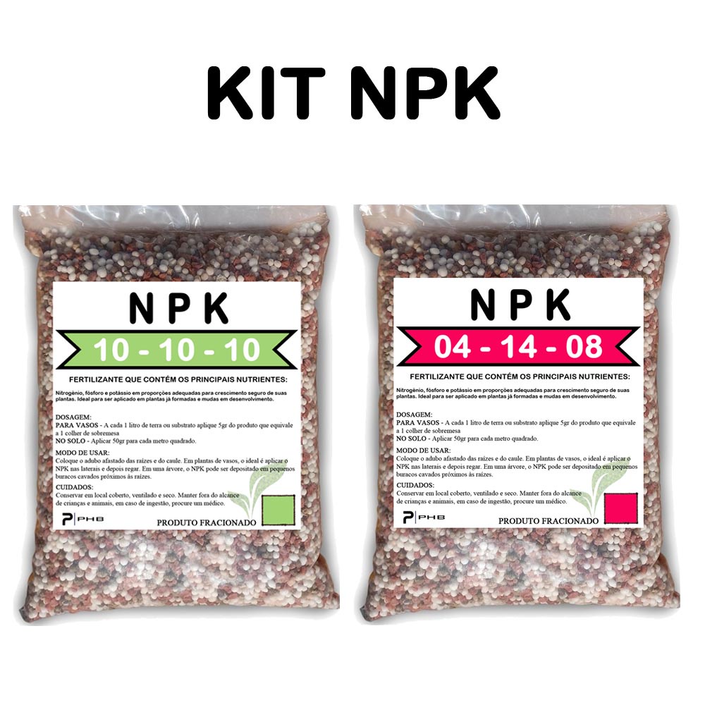 Kit NPK 10-10-10 e 04-14-08 | Nutrição equilibrada, raízes fortes, flores e frutos abundantes em Oferta na Shopee