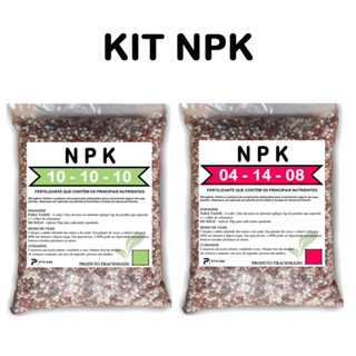 Kit NPK 10-10-10 e 04-14-08 | Nutrição equilibrada, raízes fortes, flores e frutos abundantes em Oferta na Shopee