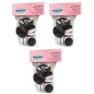Kit com 3 Pacotes de Lixas Descartáveis para Pedicuro Mega Bell - Total de 36 Lixas