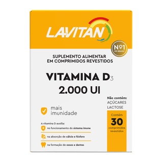 Vitamina D Lavitan 2.000 UI Com 30 Comprimidos Revestidos