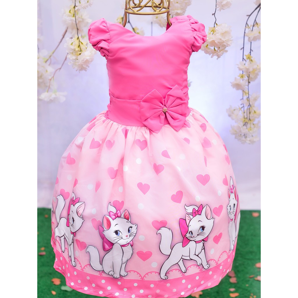 Vestido Gatinha Marie Luxo Infantil aniversario festa | Shopee Brasil
