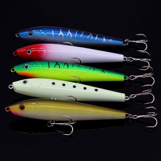 KIT 5 Lápis Isca Artificial Superfície Popper Iscas De Pesca 9.5cm 8.8g