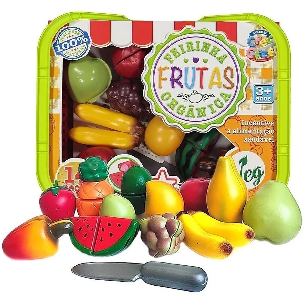 Brinquedo Feirinha Orgânica Cesta de Frutas Comidinhas Crec Crec Ref.743-CFOF
