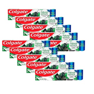 Kit 10 Creme Dental Colgate Extracts Carvão Ativado E Menta 140g