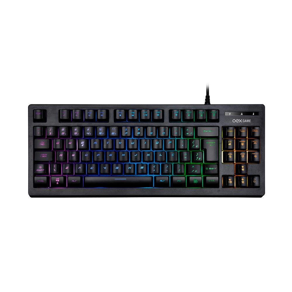 Teclado com Fio USB Gamer Membrana, Multimidia, ABNT2 c LED RGB Cobby - TC206 - OEX