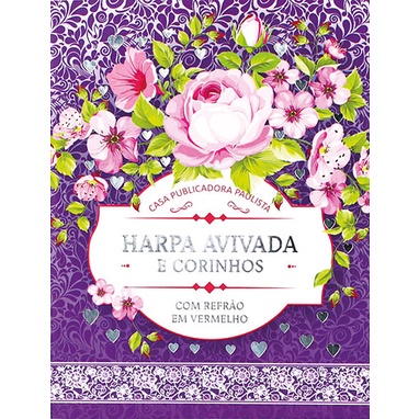 Harpa Avivada e Corinhos Pequena C/Letra Média Brochura- Floral Lilás em Oferta na Shopee