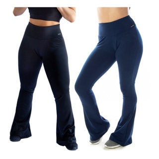 Calça Flare Bailarina Legging leg Suplex Cintura Alta Feminina Cós Alto