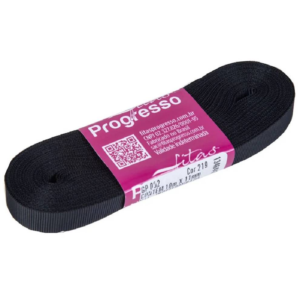 Fita Gorgurão Progresso 11mm nº2 - 10m 219 Preto - 1un em Oferta na Shopee