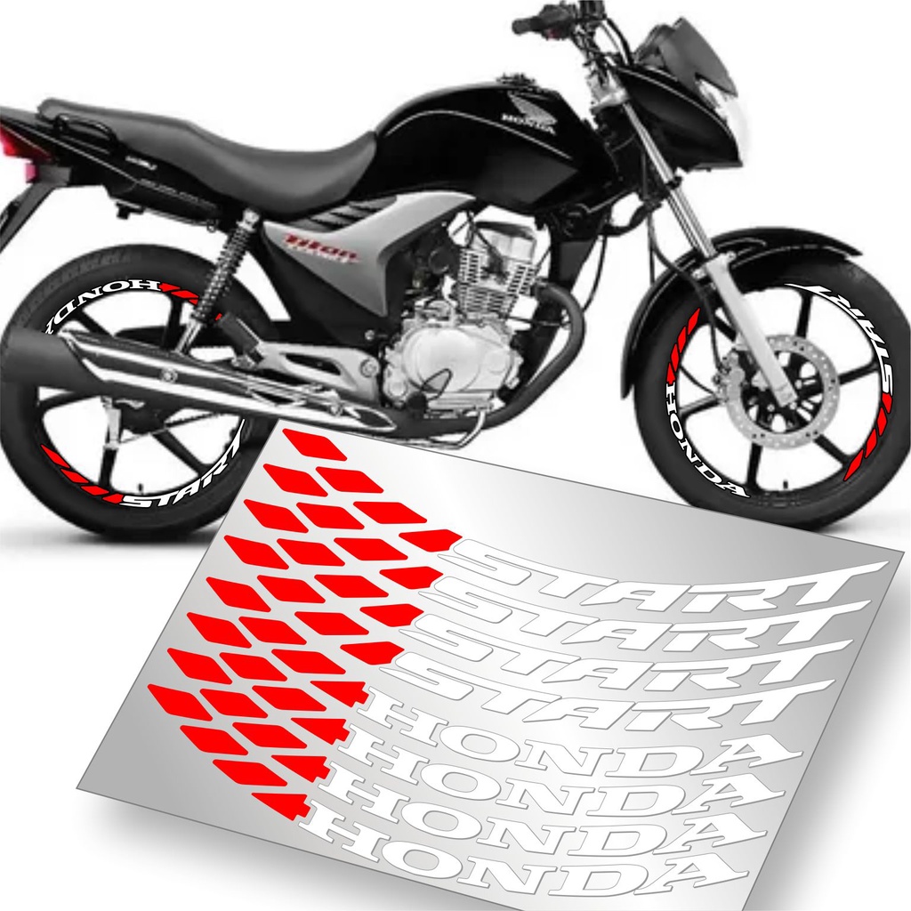 Adesivo de Roda Kit com 8 Un Compatível Start Cg125/150/160