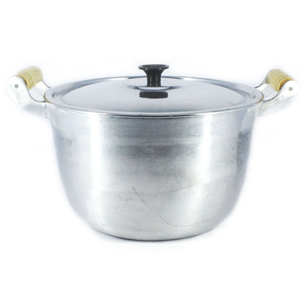 Caldeirão Alumínio Fundido Polido Alça de Madeira 14cm