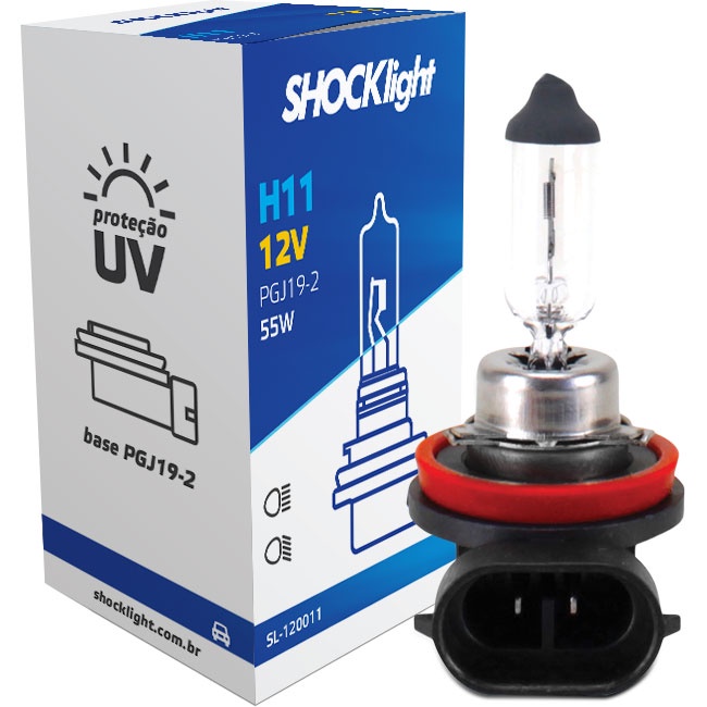 Lampada Shocklight Halogena Standart H11 12v 55w Pgj19-2 - Spare Parts and Accessories for Vehicles