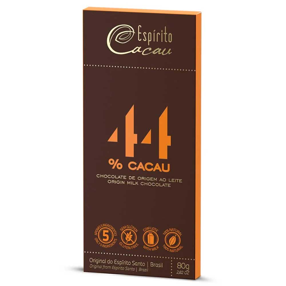 Tablete de Chocolate Ao Leite 44% Cacau 80g - Espírito Cacau