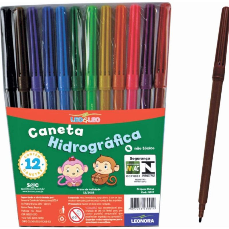 Caneta Hidrocor 6-12-24 Cores Canetinha Hidrografica, Hidrocolor ...