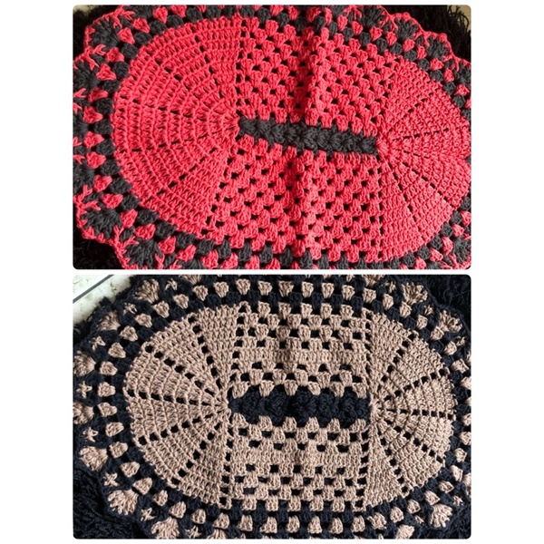 PRONTA ENTREGA Conjunto de Tapete em Crochê Barbante Cores Rosa Marrom Banheiro 3 peças