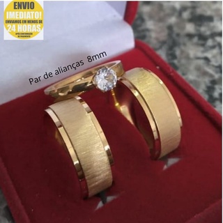 Par de alianças Casamento e Noivado Moedas Antigas Banhado 18k Modelo Fosco ENVIAR TAMANHOS NO CHAT APOS A COMPRA