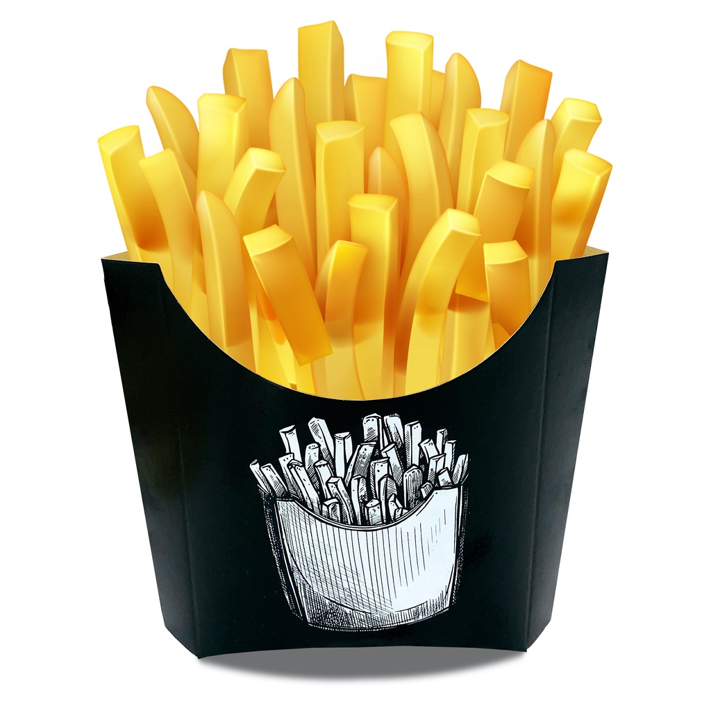Embalagem Caixa Batata Frita Delivery - 100 Unidades