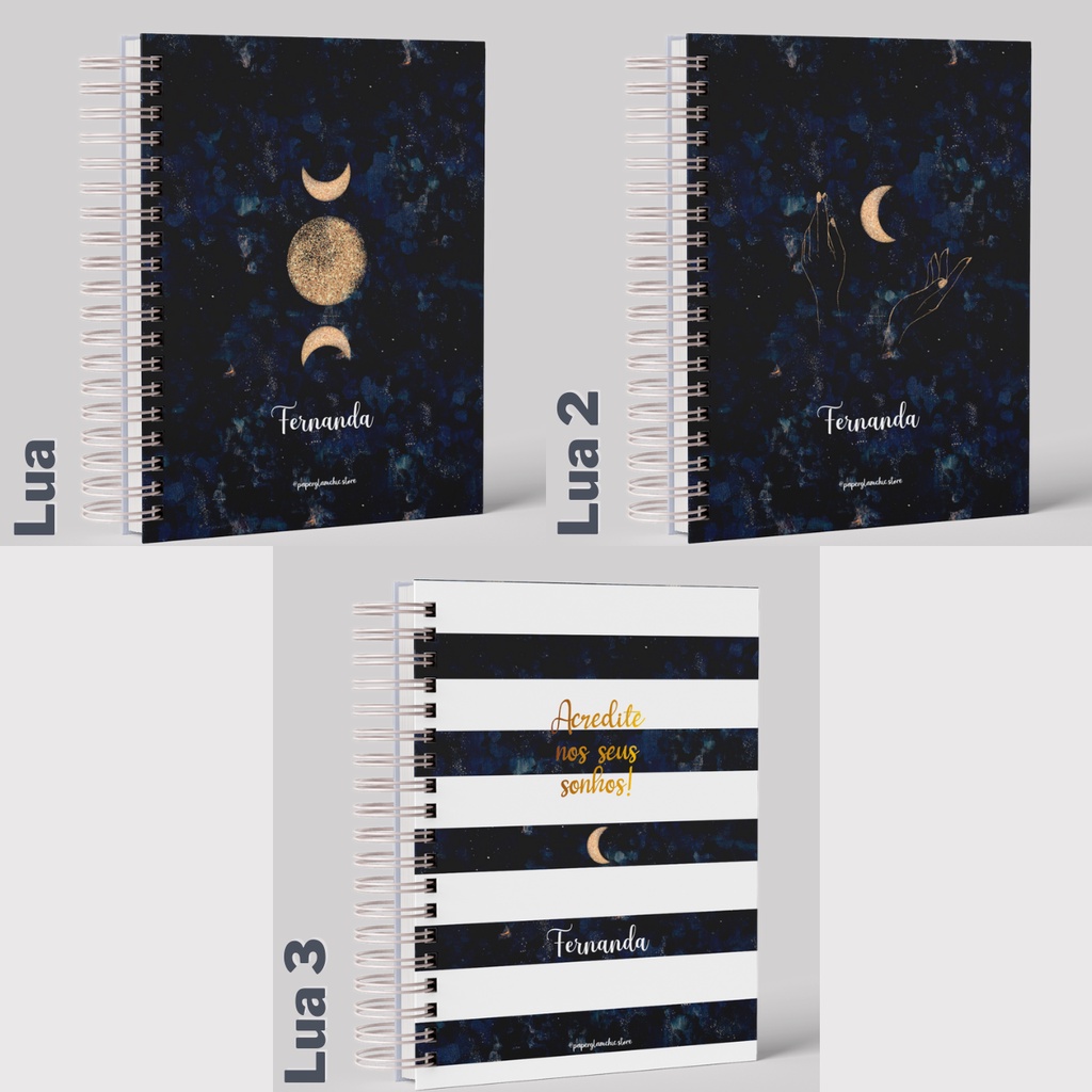 Caderno Personalizado Com Seu Nome 15x21cm Lua Shopee Brasil 9861