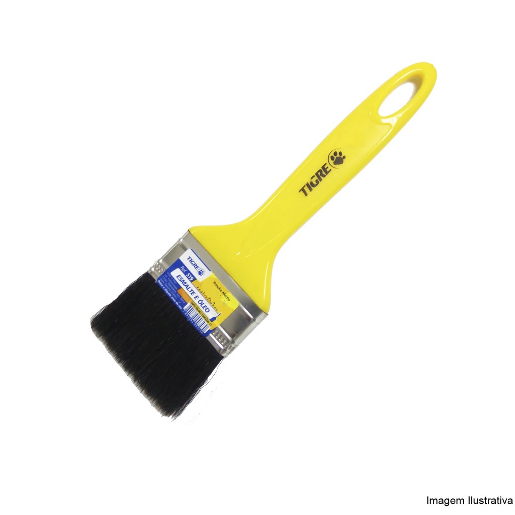 Pincel Trincha Media Sintetico Preto 519-1/2 Tigre