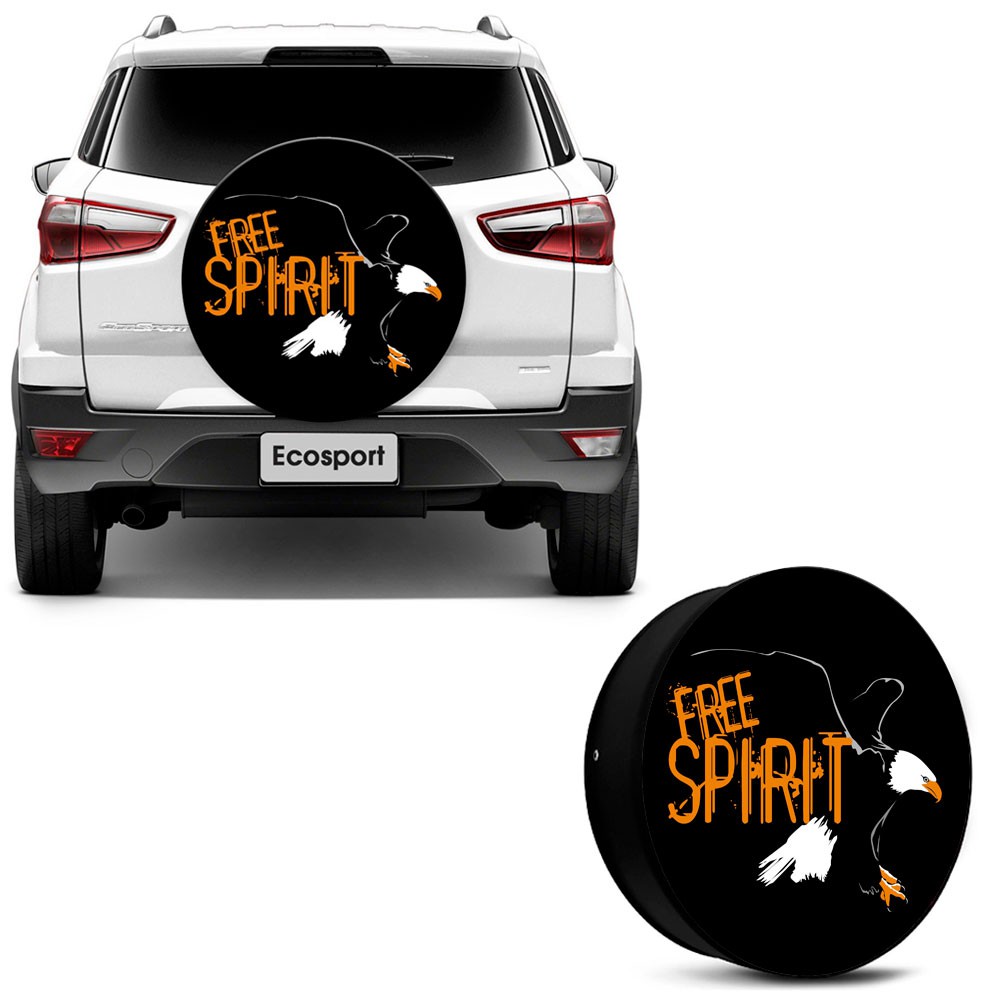 Capa Para Estepe Ecosport Free Spirit Águia Com Cadeado e Cabo de Aço