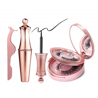 2 Par Cílios Magnéticos Eyeliner Kit Reutilizável Magnetic False