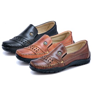 Kit 3 Pares Sapatilha Mocassim Masculino Casual em Couro Legítimo- 370