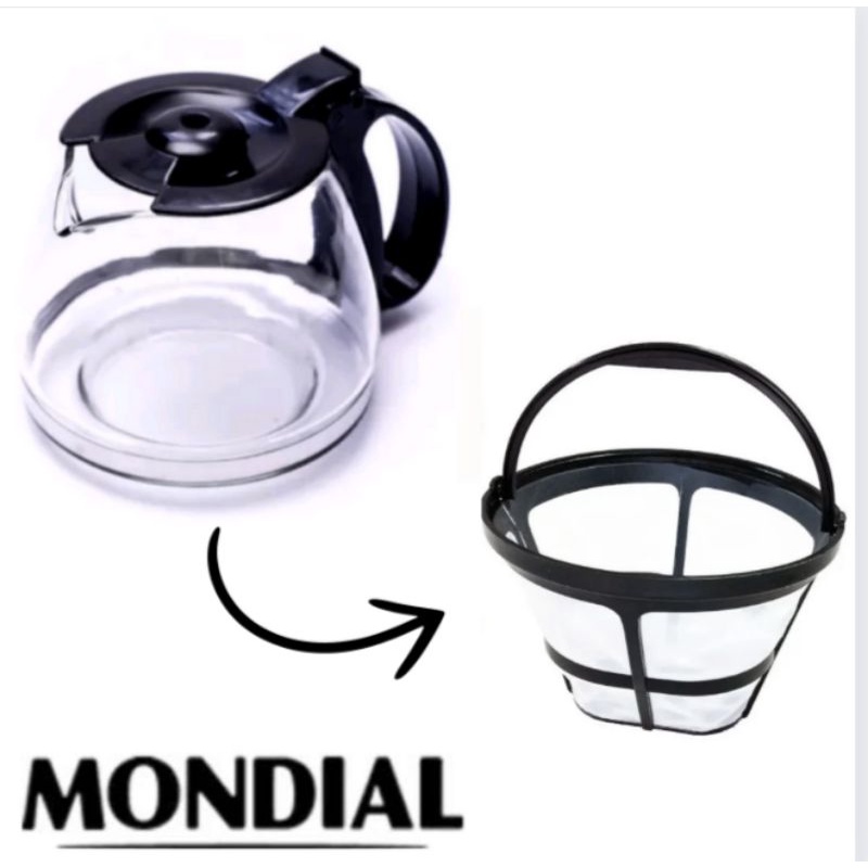 Jarra e Filtro Permanente Cafeteira Mondial Pratic 17 em Oferta na Shopee