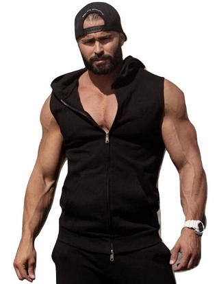 Camiseta Regata Machão Masculina Com Capuz Academia
