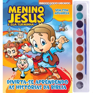 Menino Jesus Livro para Pintar com Aquarela em Oferta na Shopee