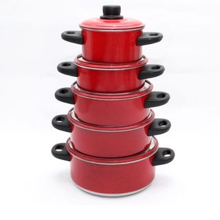 Jogo de panelas 5 peças vermelho