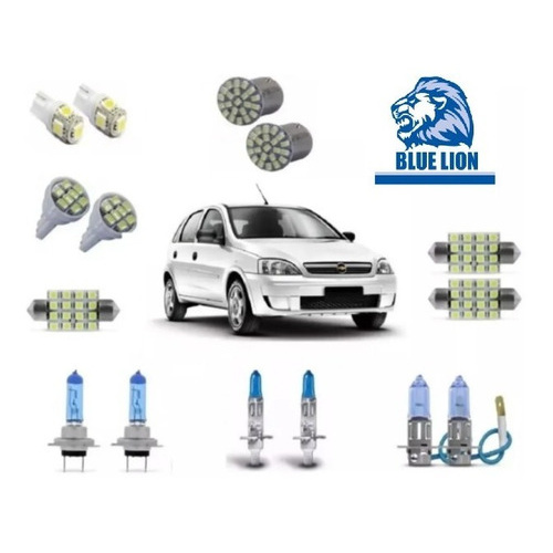 Kit Lampada Super Branca Farol / Milha E Led's Corsa Hatch
