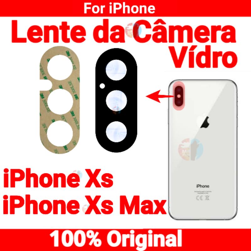 Lente Vidro Camera Traseira Principal iPhone XS / iPhone Xs Max em Oferta na Shopee