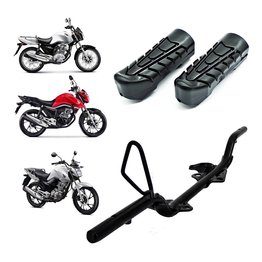 Kit Estribo + par De Borracha Mix Titan Fan Start 125 150 160 - Corre ...