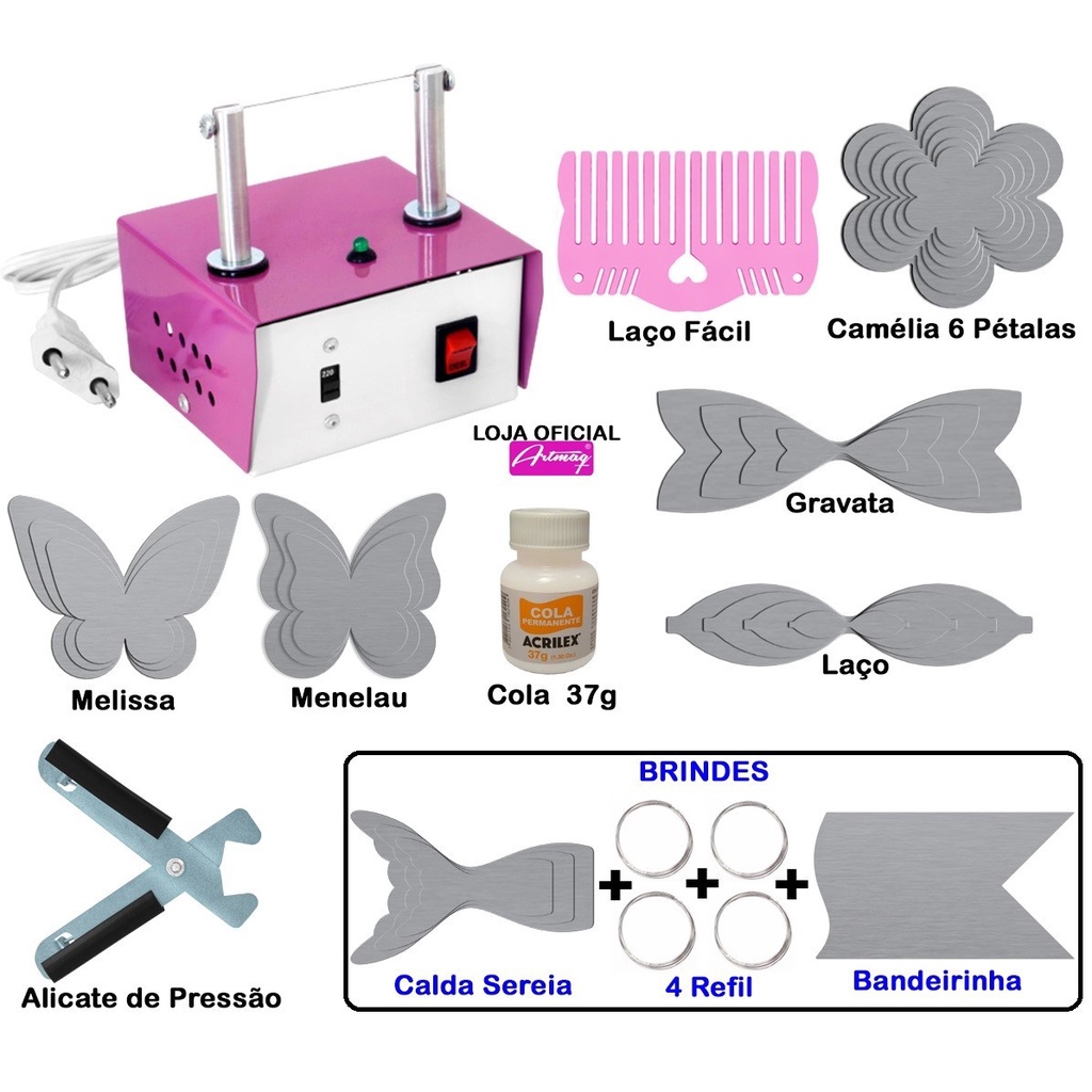 Máquina De Cortar Selar Fitas Moldes Laços Cola Flor - K32