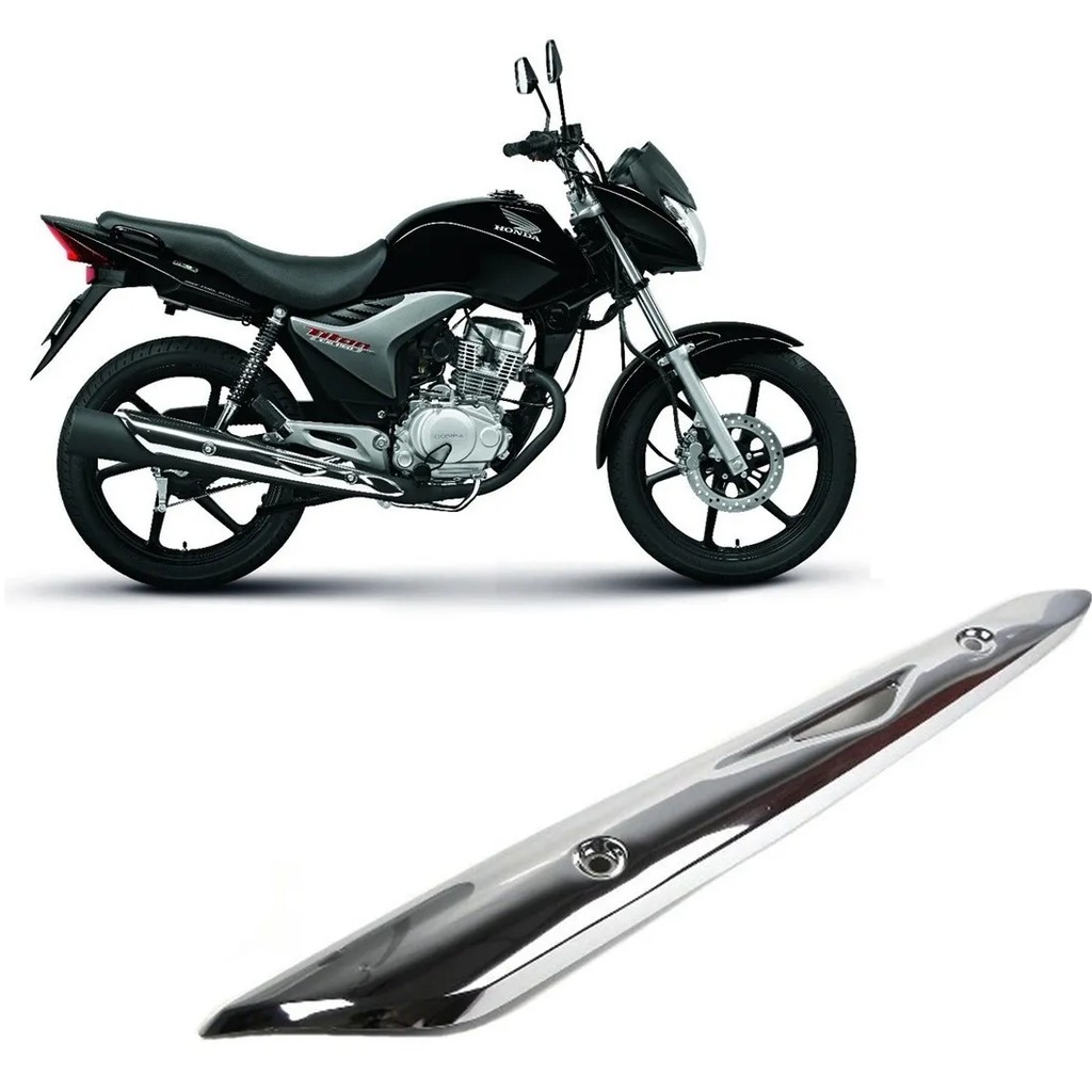 Protetor De Escapamento Cromado Honda Titan 150 2009 Até 2013 Mix Qualidade G76 100144