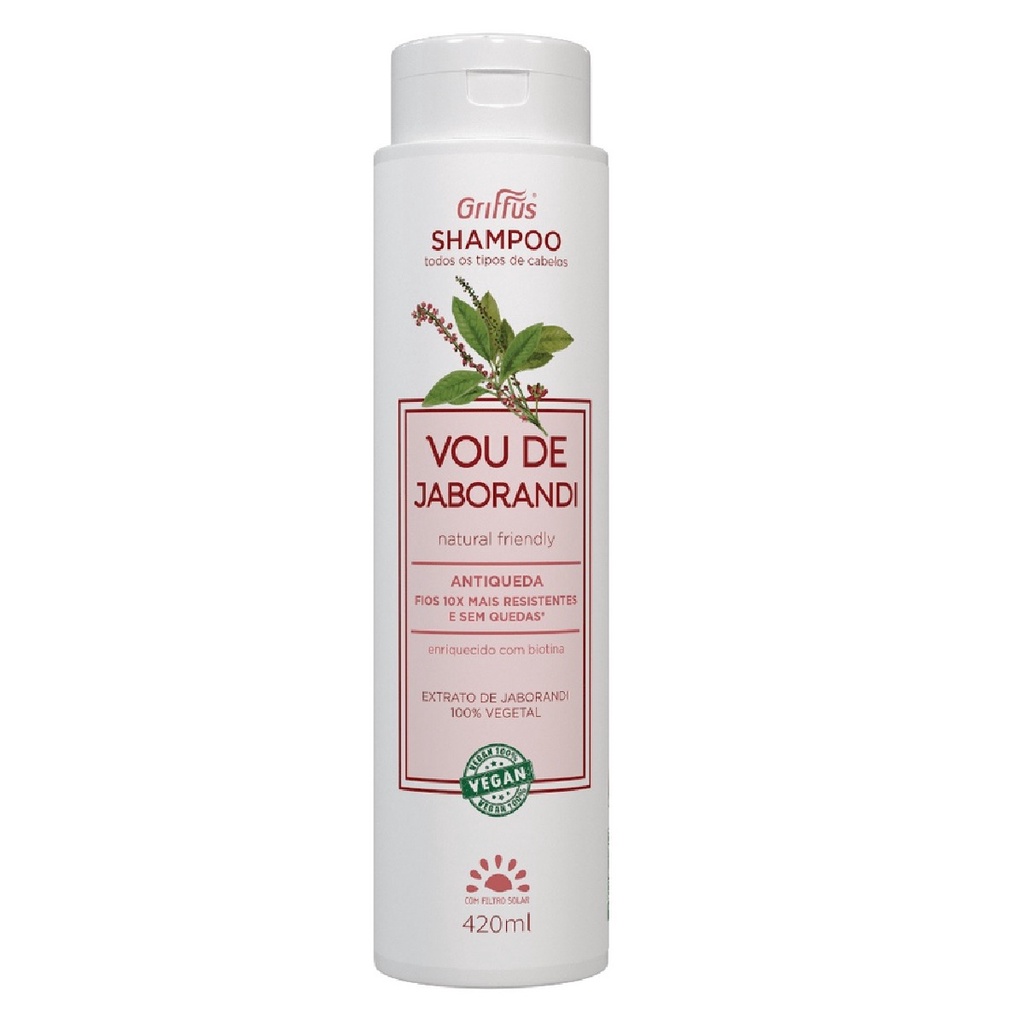 Shampoo Antiqueda Vegano Vou De Jaborandi Griffus 420ml em Oferta na Shopee