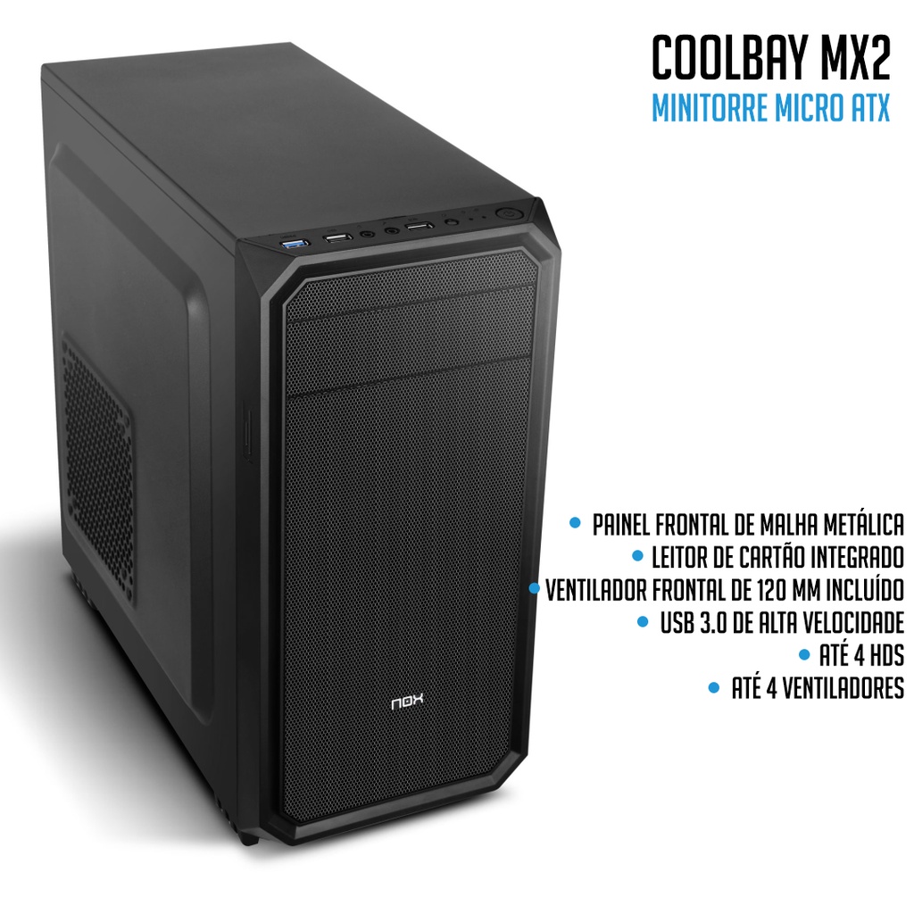 Gabinete Nox Coolbay Mx2, Micro Atx, Usb 3.0 Nxcbaymx2