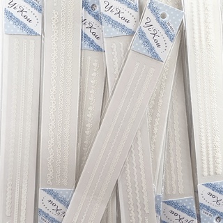 Adesivos Para Unhas Renda Manicure Nail Art 3D Branco