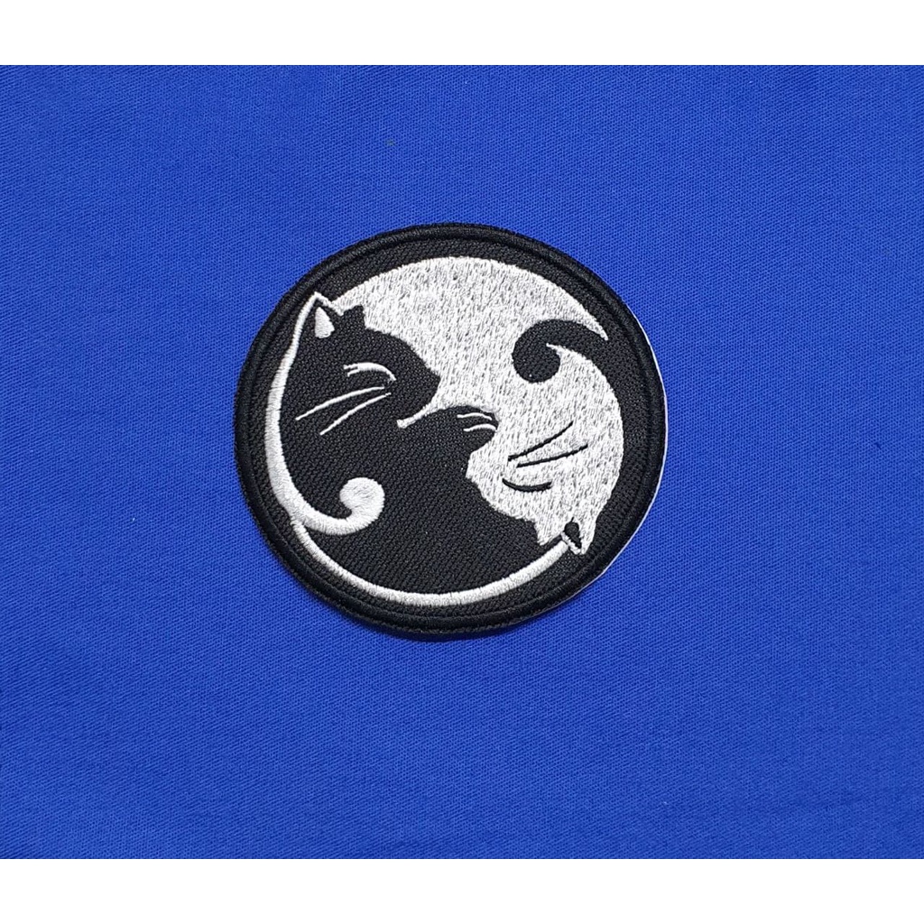 Patch Aplique Bordado Yin Yang Cat - 8cm x 8cm - com termocolante em Oferta na Shopee