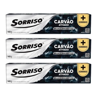 kit 3 Creme Dental Sorriso Carvão 140g em Oferta na Shopee