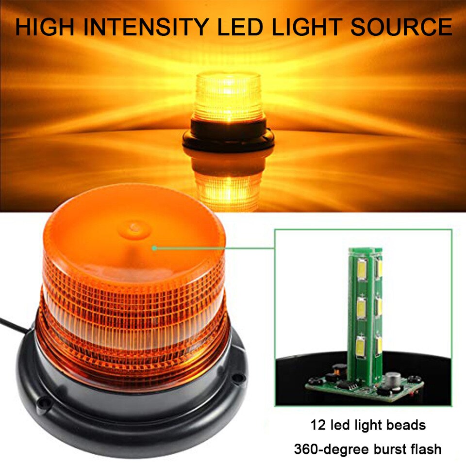 Giro Led Luz De Advertencia 12 24v  Sinalizador De Led Amarelo Giro Flex em Oferta na Shopee