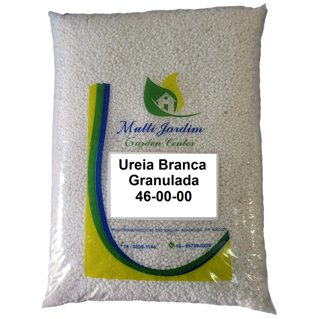 500gr Adubo Fertilizante Ureia 46-00-00 Granulada Branca Gramados Folhagens Jardim