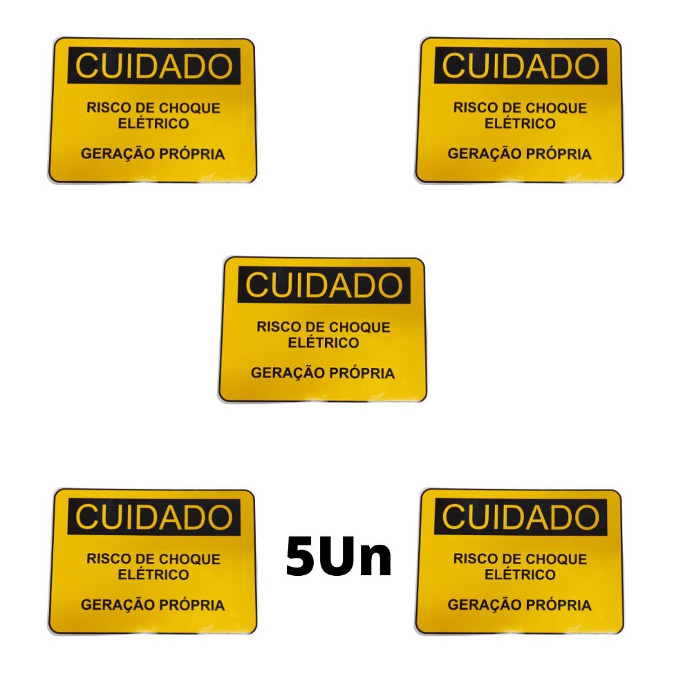 Placa Cuidado - Geração Própria - Padrão Energisa, Cemig, Enel Goias, Cemig, Celesc Eletrobras - Tam 25x18 CA - 5Un