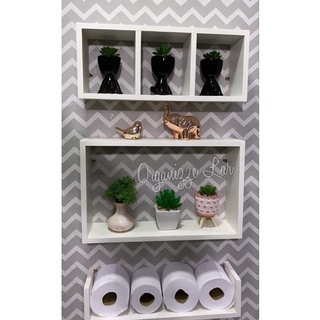 kit Organizadores para Banheiro 3 peças/ Nichos e prateleiras decorativas